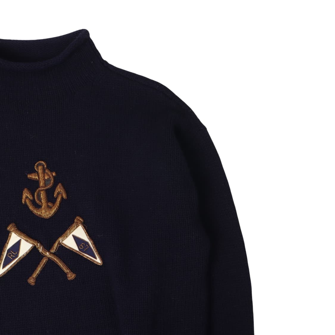 폴로 랄프로렌 네이비 플래그 롤업 니트 상품이미지3