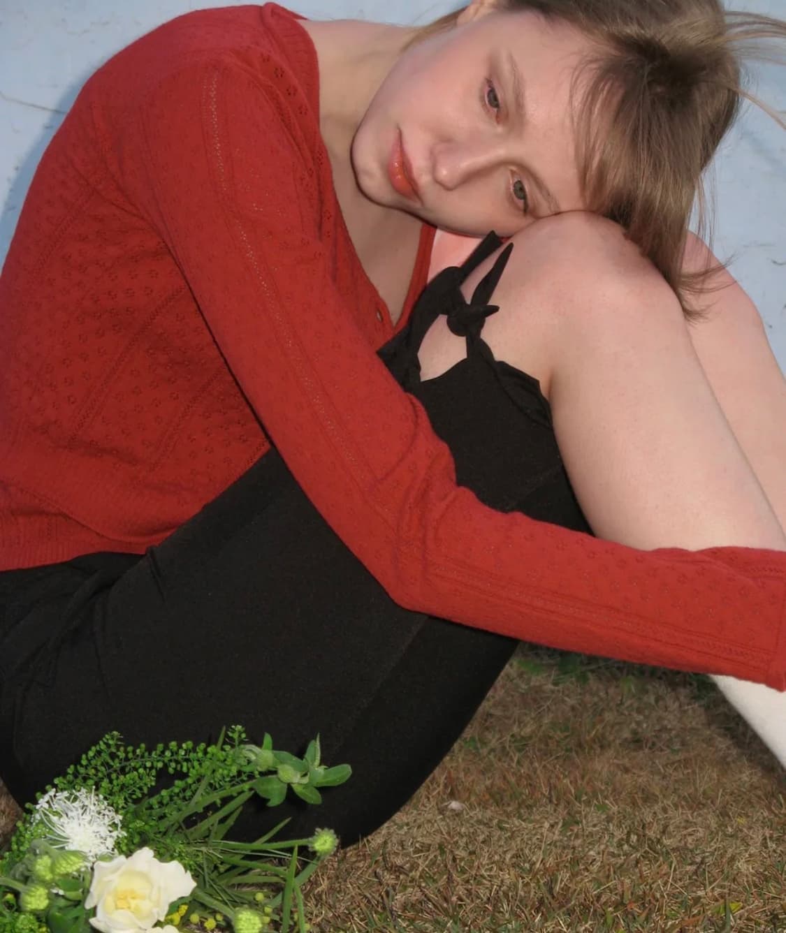 시눈 SCALLOP PUNCHING 스캘럽 펀칭 니트 슬리브리스 세트 상품이미지2