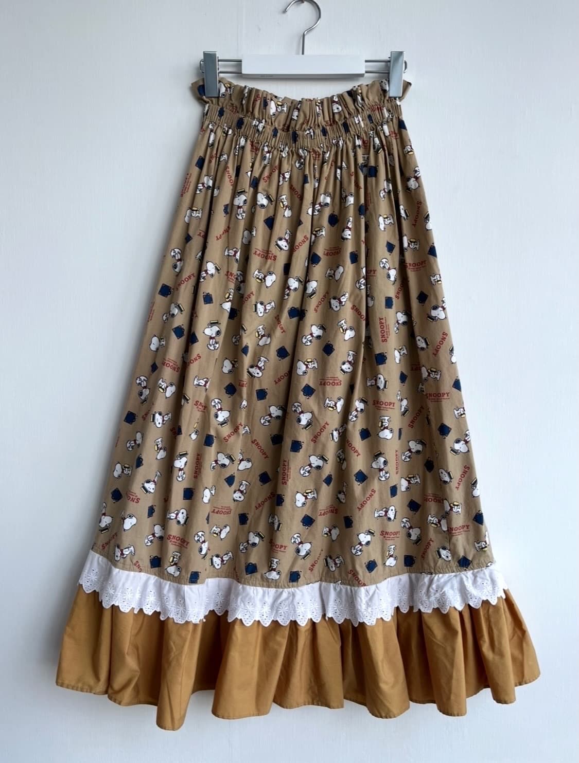 스누피 베이지 포켓 롱 스커트 상품이미지6