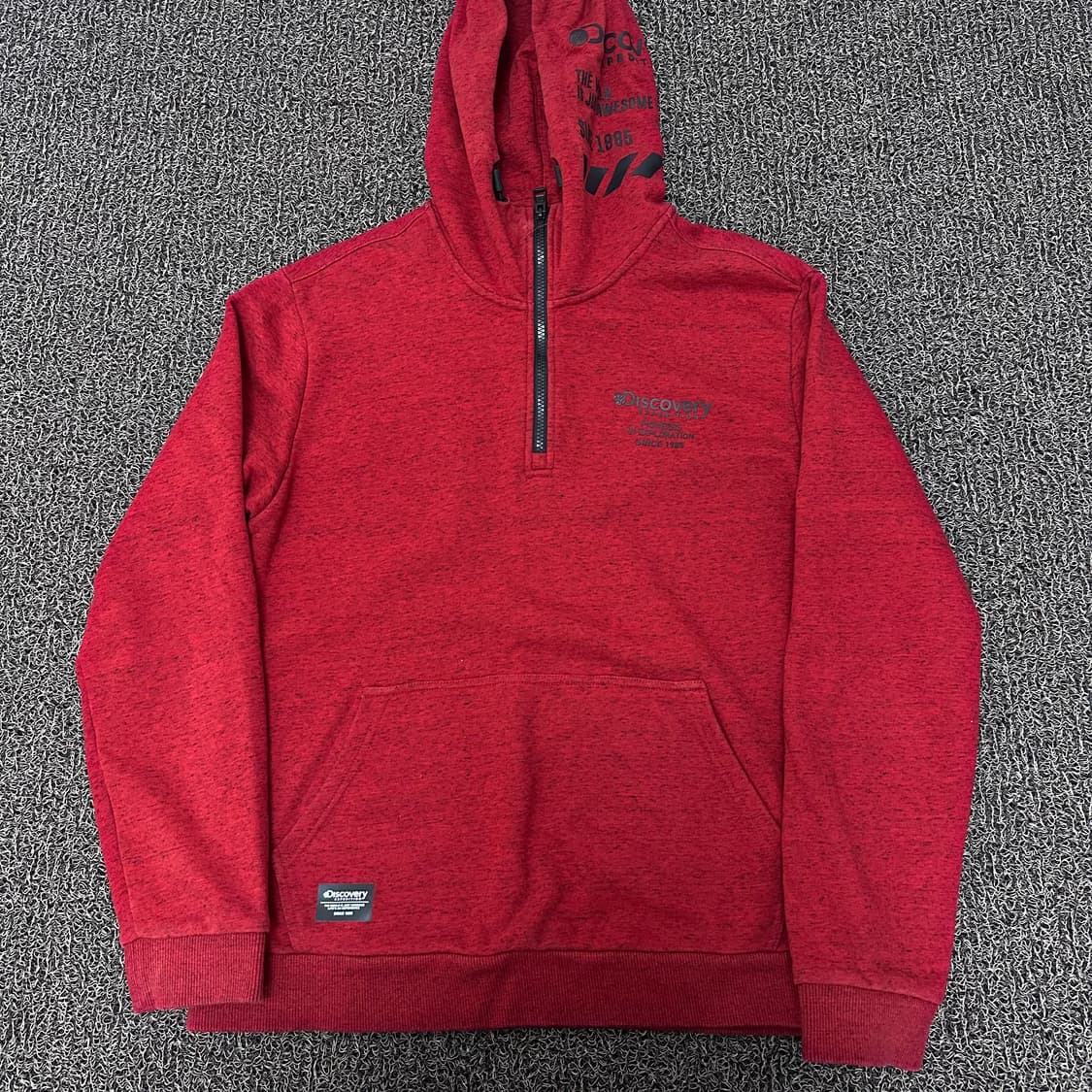 디스커버리 반집업 후드티셔츠 레드 105(XL) 상품이미지1