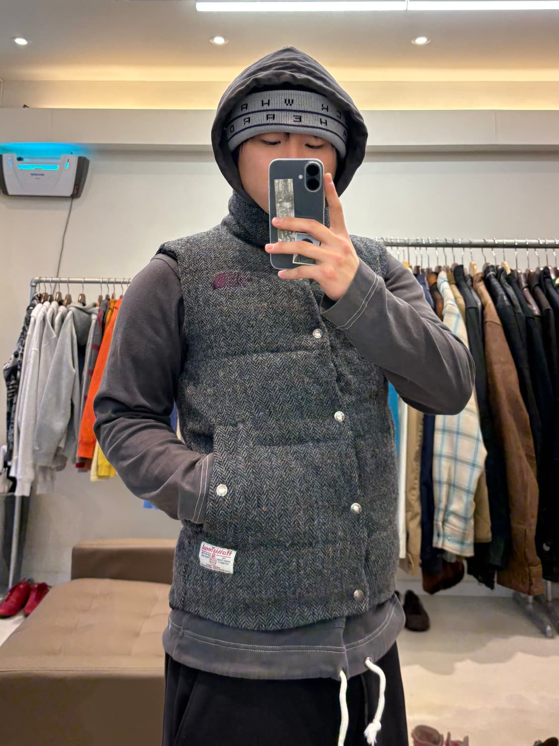 노스페이스 해리스트위드 울 패딩 베스트 상품이미지9