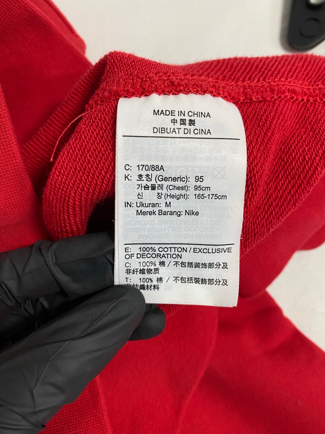 나이키 레드 맨투맨 스웻셔츠 M <453> 상품이미지4