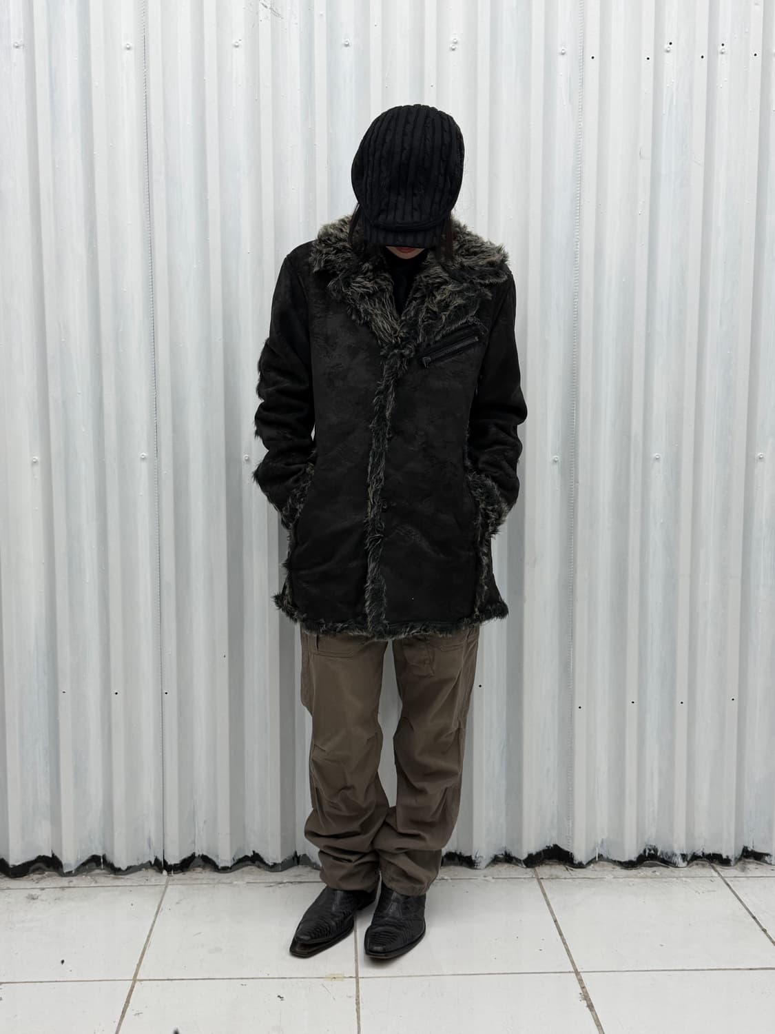 Fur trimming half coat 상품이미지3