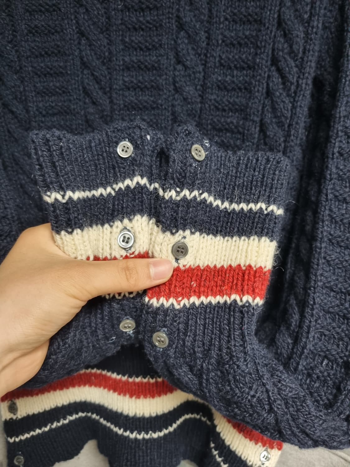 톰브라운 RWB 삼선 도네갈 니트 2사이즈 상품이미지2