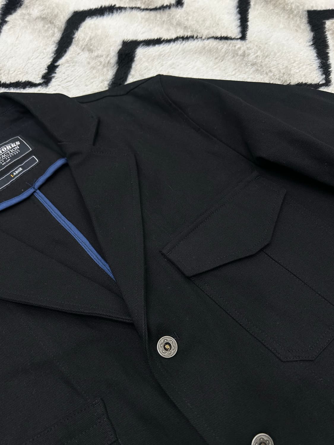 [L]프리즘웍스 Wandering 코튼 워크 블레이저/블랙 상품이미지1