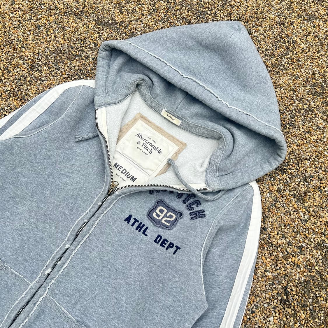 아베크롬비(Abercrombie) 그레이 Y2K 사이드 라인 후드집업 상품이미지2