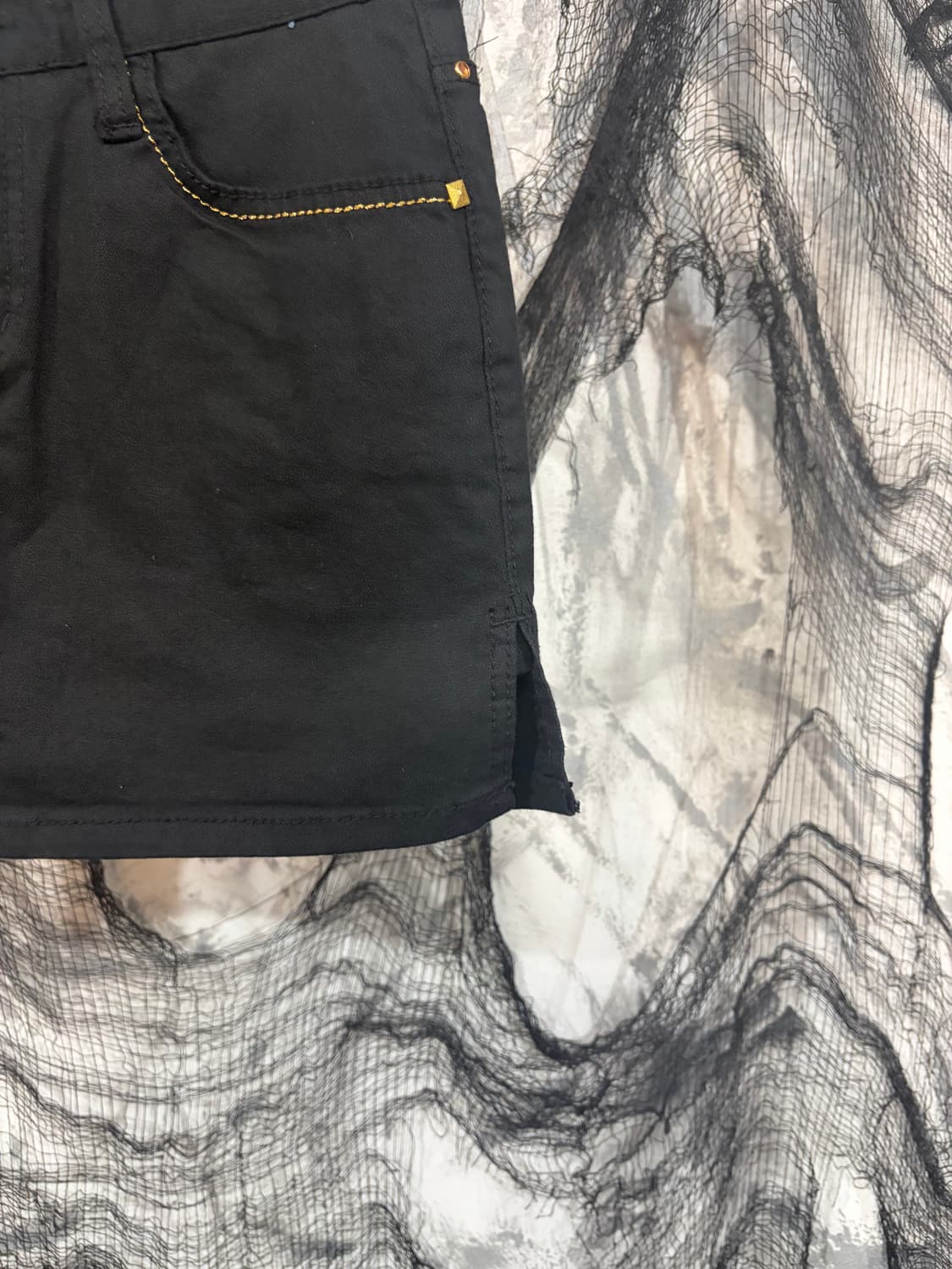 Y2k Gothic gold wing studs mini skirt 상품이미지9