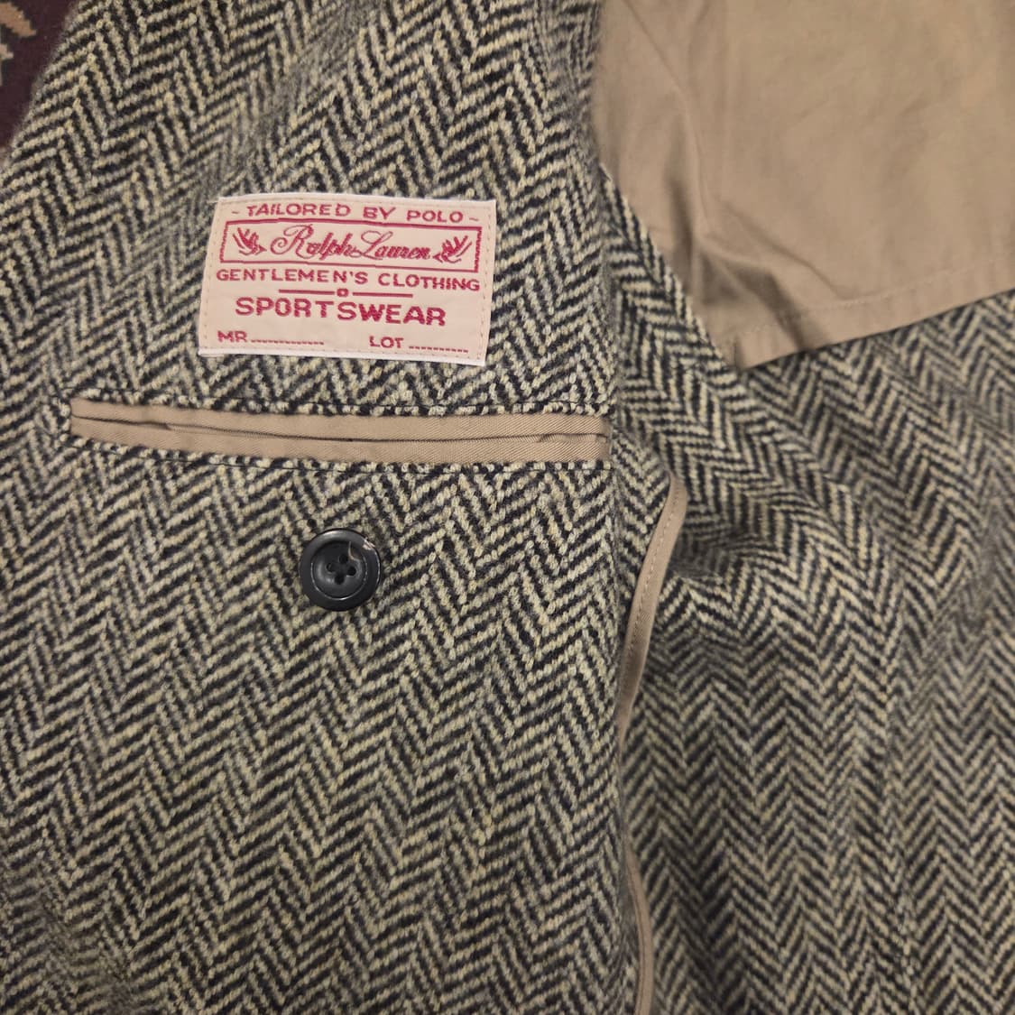 폴로 헤링본 엘보우 패치 자켓 스포츠 코트 블레이져 40r 상품이미지5