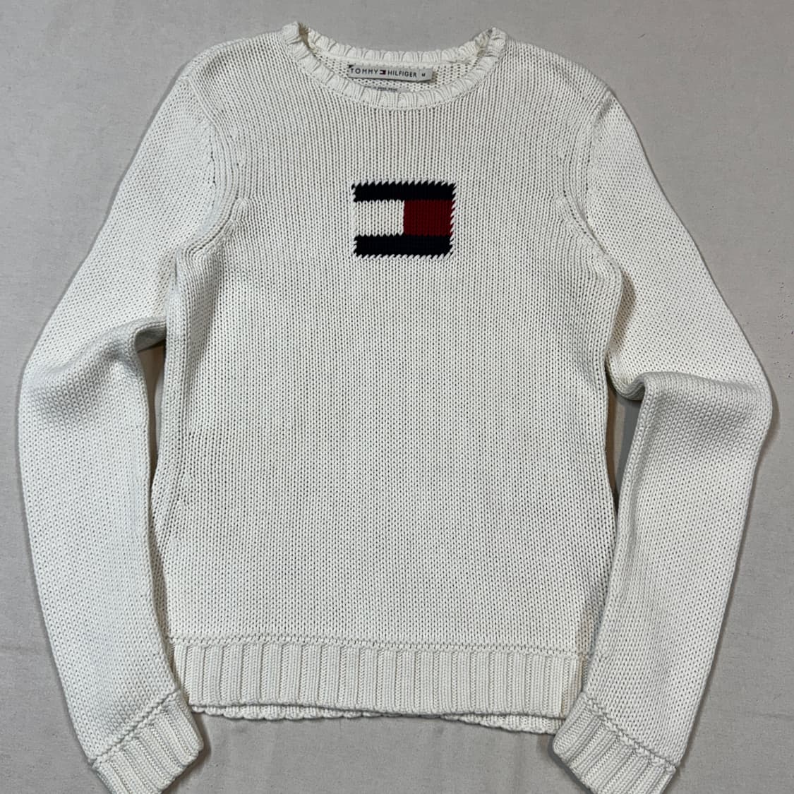 M) 타미힐피거 로고 헤비코튼 라운드넥 니트 상품이미지2
