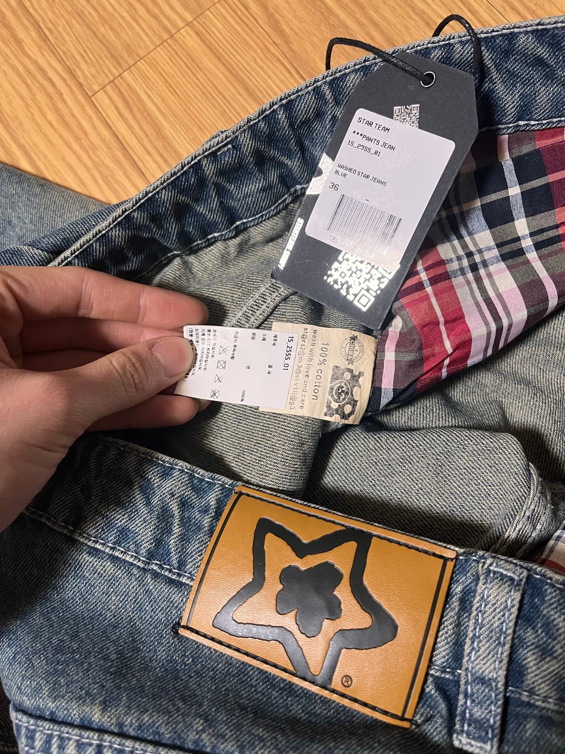 스타팀 워시드 스타 진 블루 36  상품이미지6