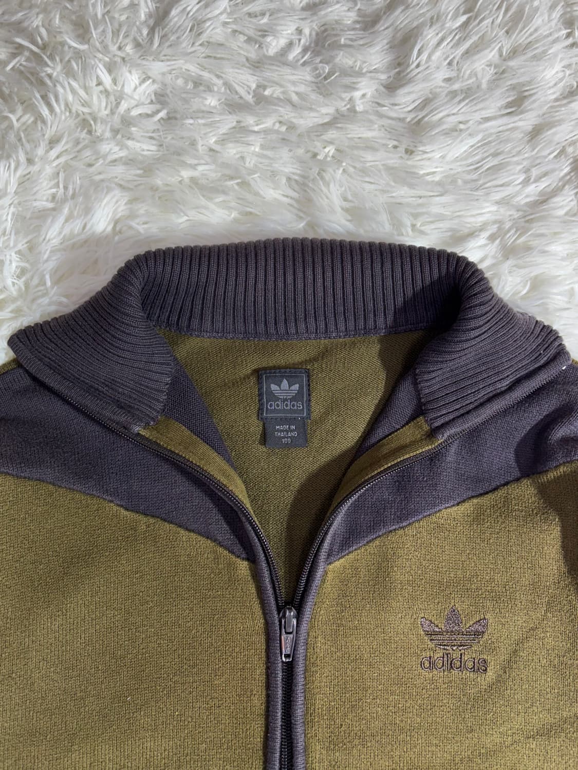 아디다스 카키 삼선 니트집업  상품이미지6