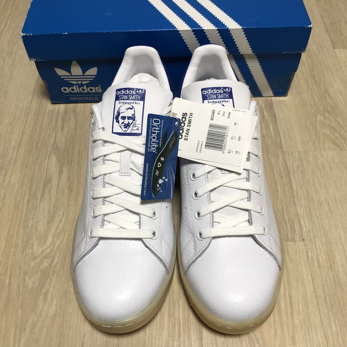 (280) 새상품 아디다스 adidas 스탠스미스 화이트 리얼레더 블루 상품이미지10