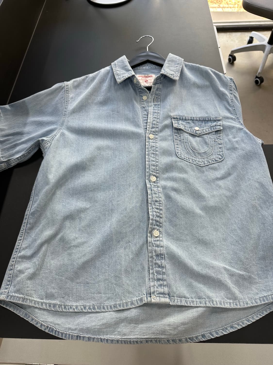 트루릴리전 스티치 데님 반팔셔츠 상품이미지4