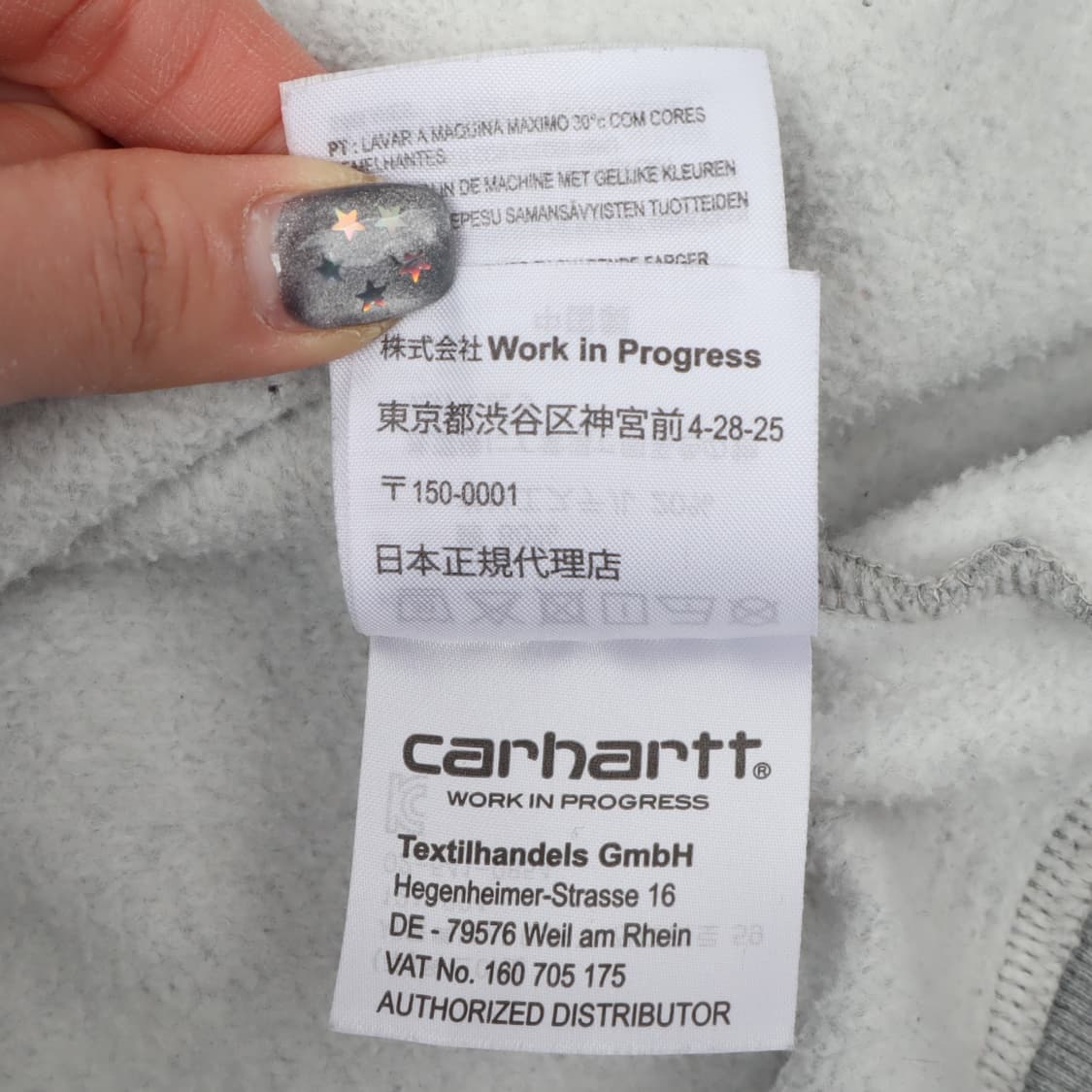칼하트 윕 그레이 스퀘어라벨 후드집업 상품이미지10