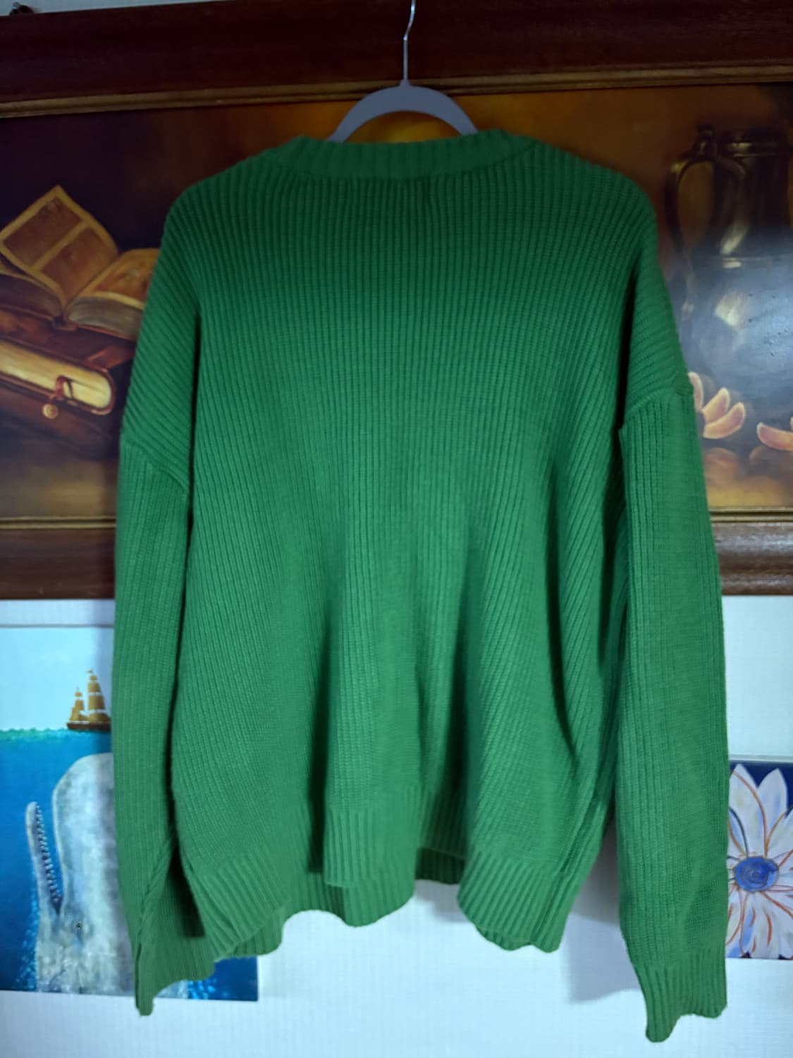 메인부스 그린 프린팅 니트 상품이미지3