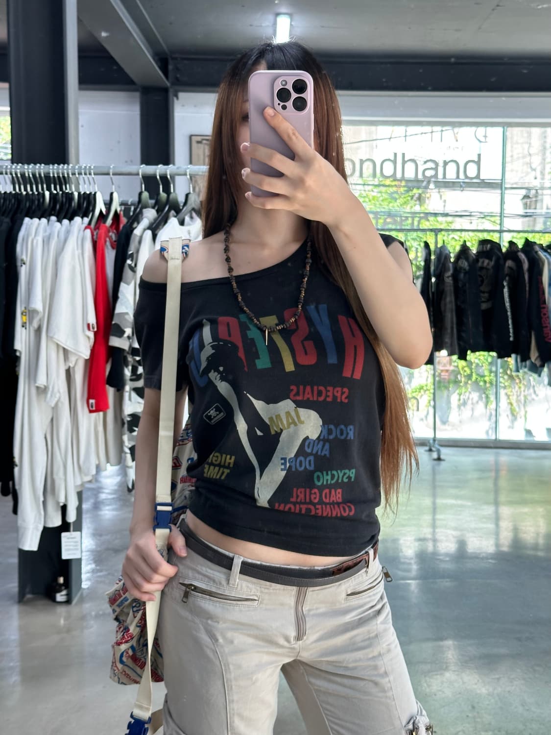 히스테릭글래머 걸 올드락 프린팅 반팔티셔츠 상품이미지1