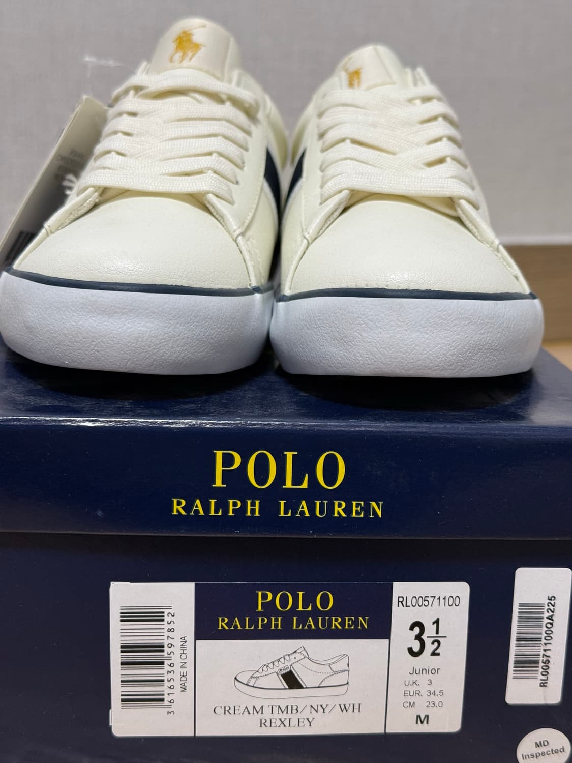 폴로 여성화 REXLEY 크림네이비 스니커즈 상품이미지5