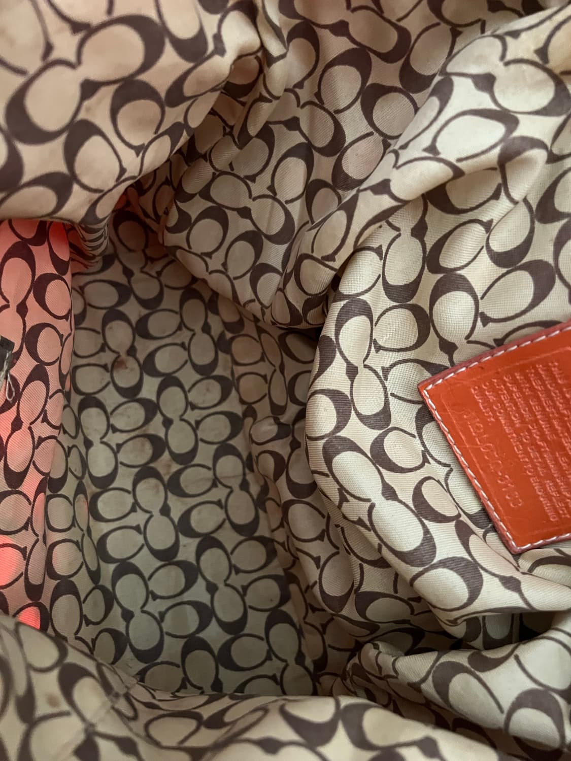 코치 핑크 오렌지색 시그니처 팝아트 캔버스 상품이미지7