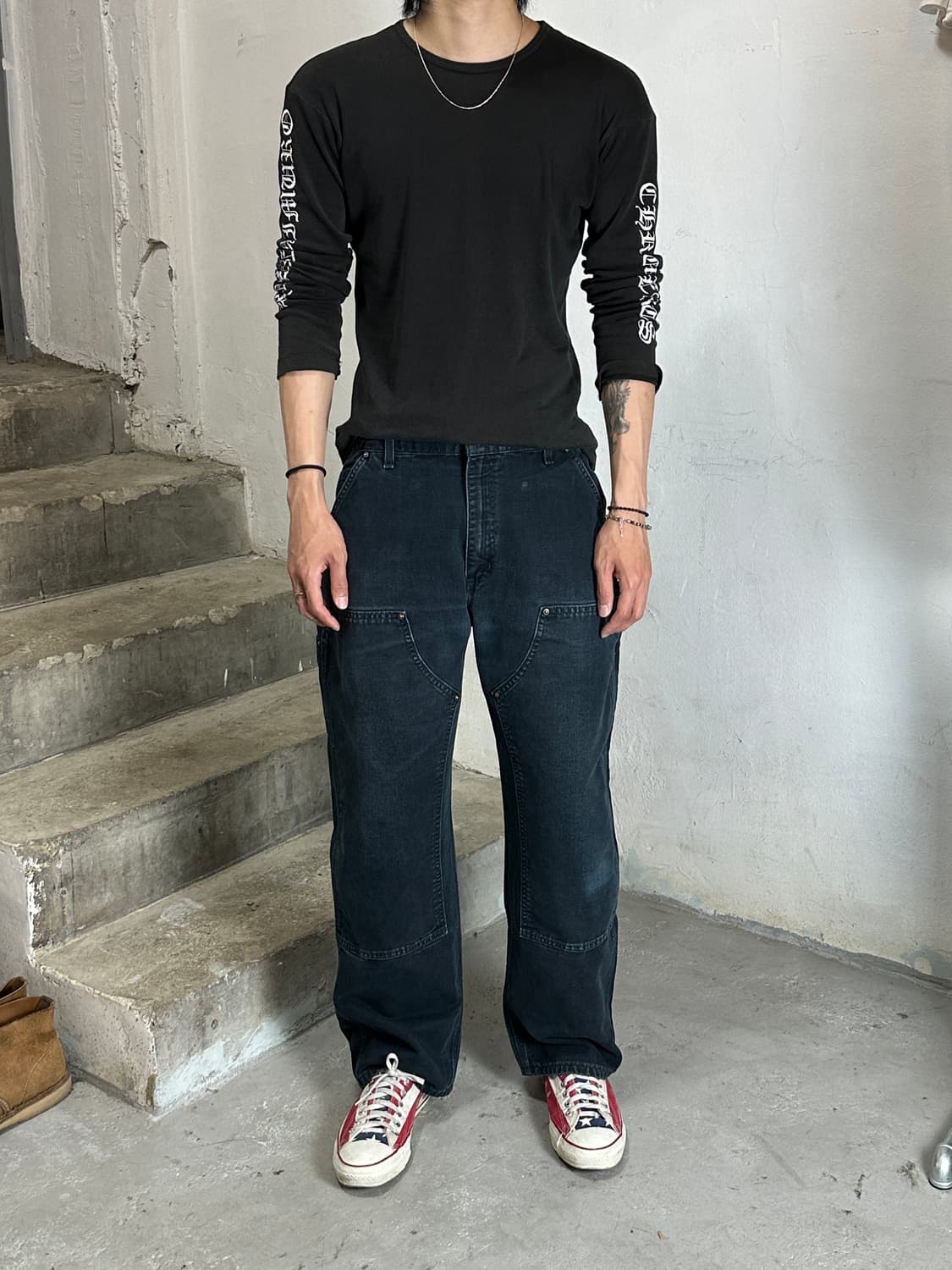 OG 칼하트 B136 더블니 블랙 칼하트 썩블니 하드페이딩 상품이미지2