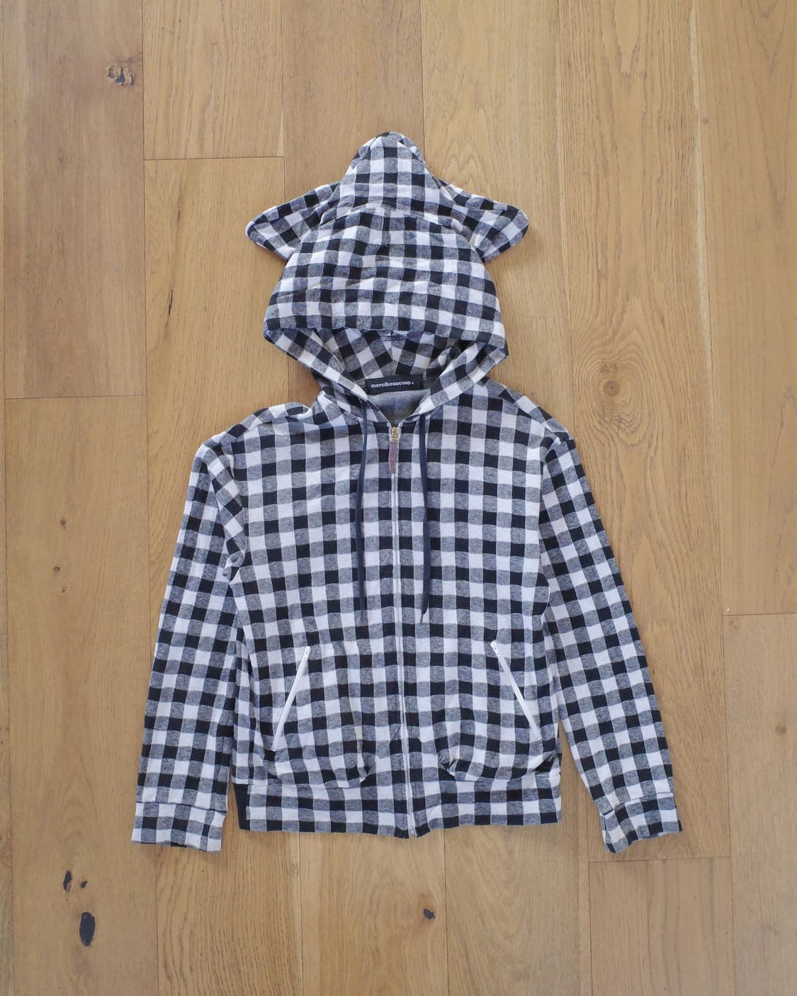 메르시보꾸 체크 스타 후드집업 상품이미지1