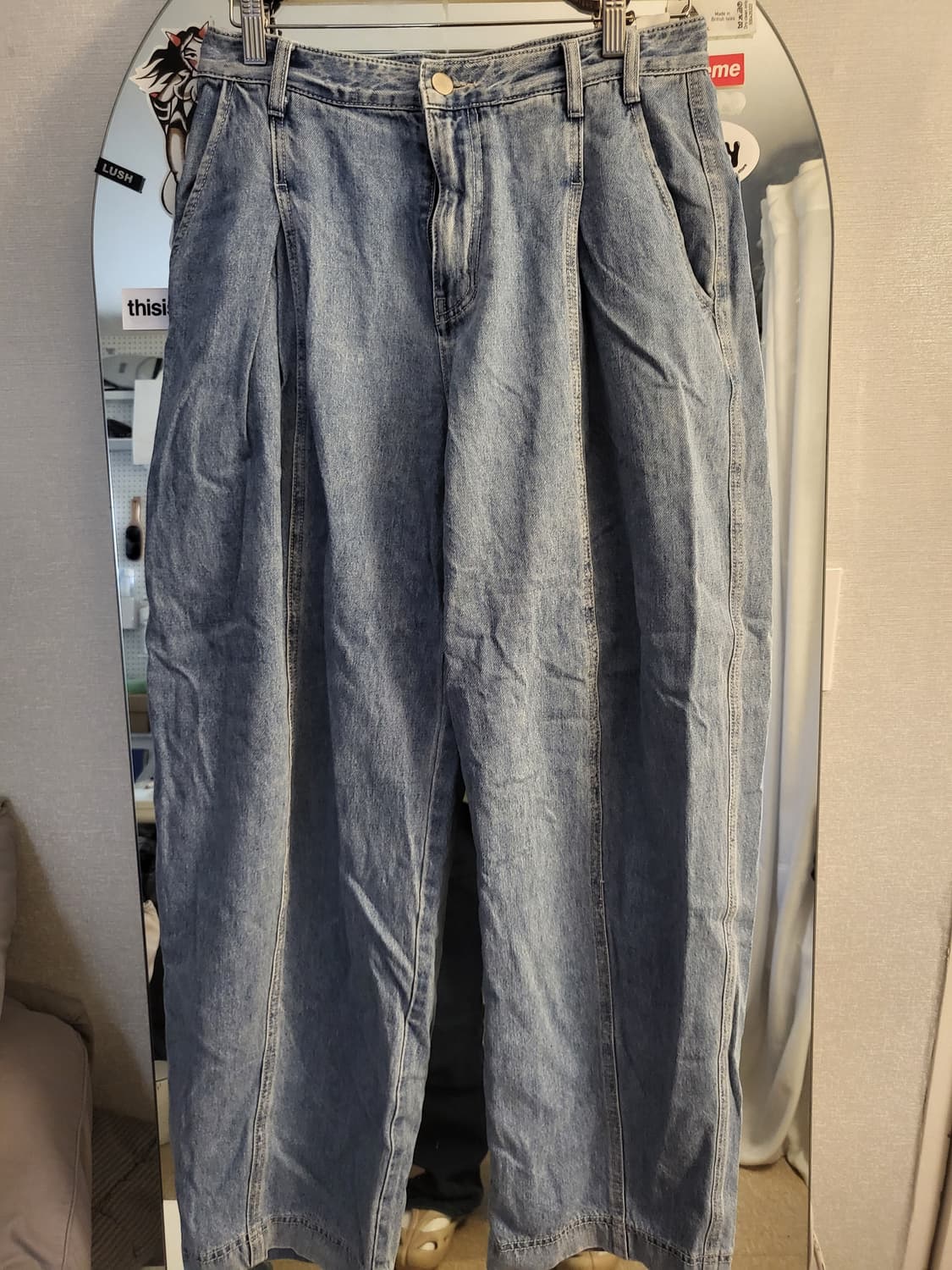 밈더워드로브 연청 데님 벌룬핏 01 사이즈 상품이미지1