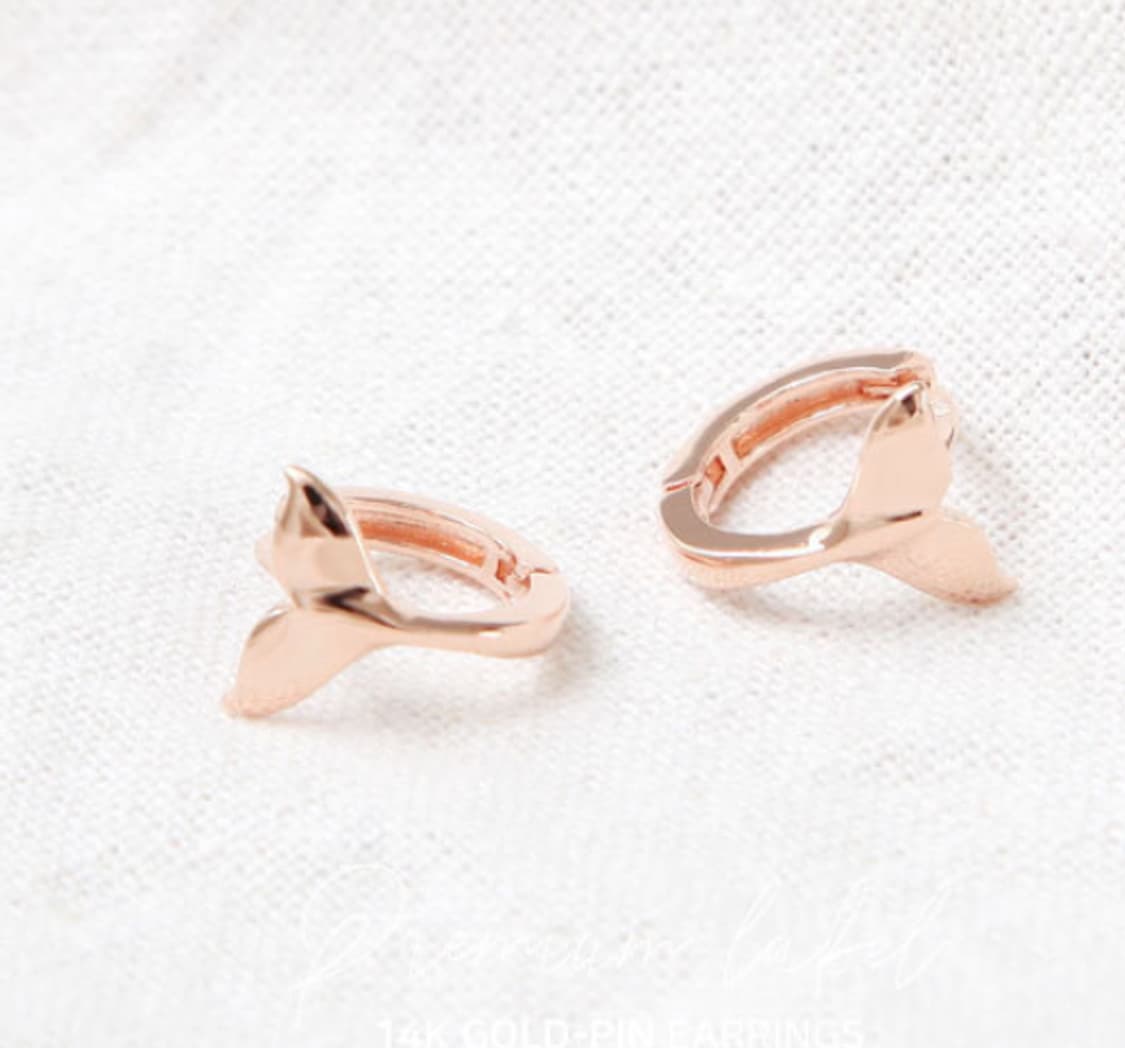 [라울스톤]테일14K 로즈골드 원터치 링 귀걸이 판매 상품이미지4