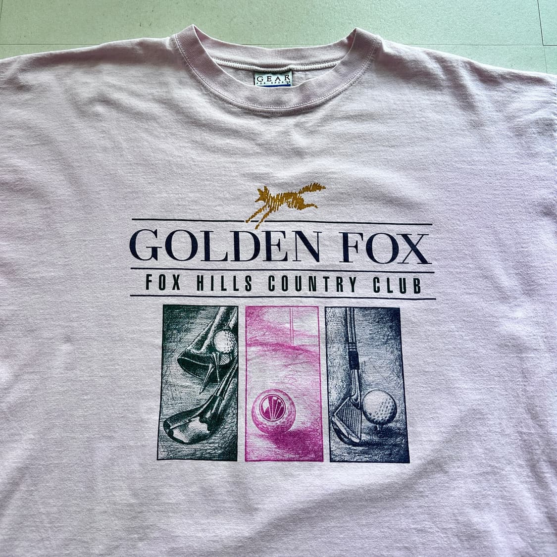 90s GEAR 싱글스티치 골프 그래픽 반팔티 XL 상품이미지2