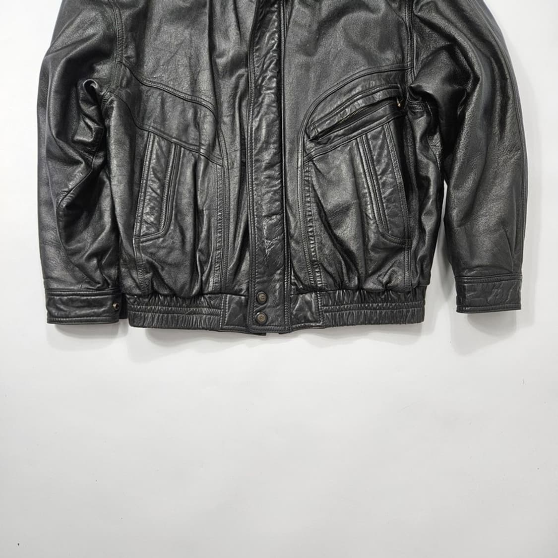 SALVATORE 리얼레더 봄버 자켓 L  상품이미지4