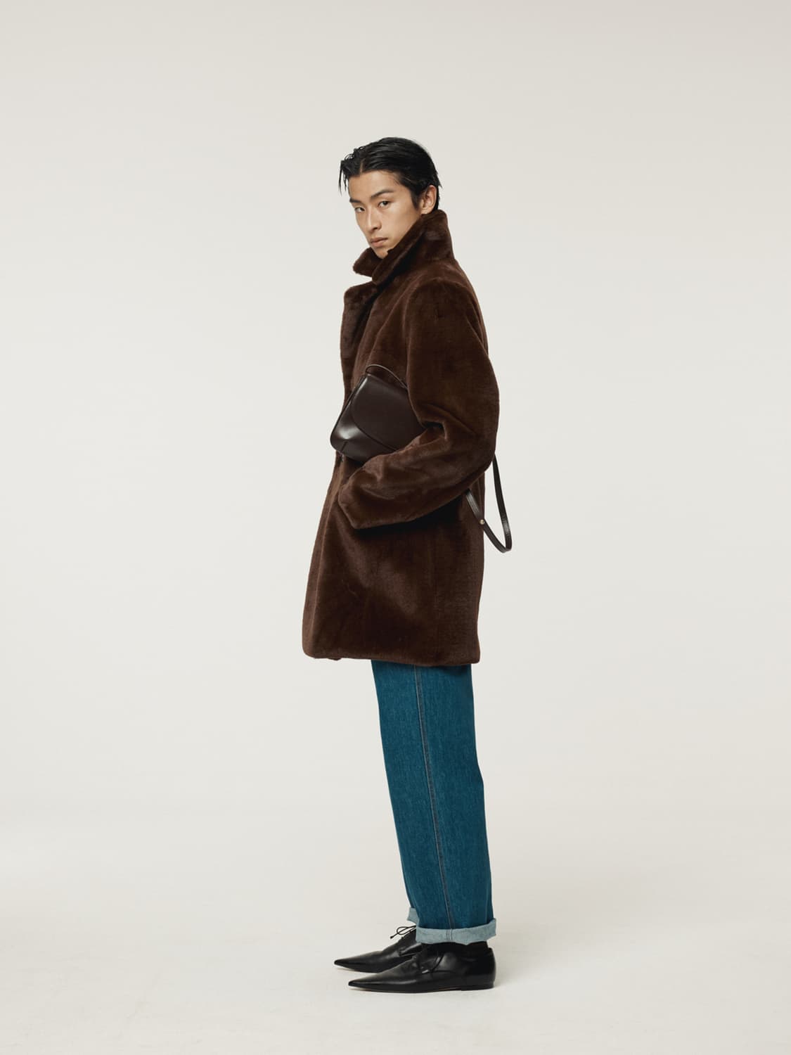 렉토 25FW 그랜마 폭스 퍼 더블 코트 빈티지 브라운 상품이미지5