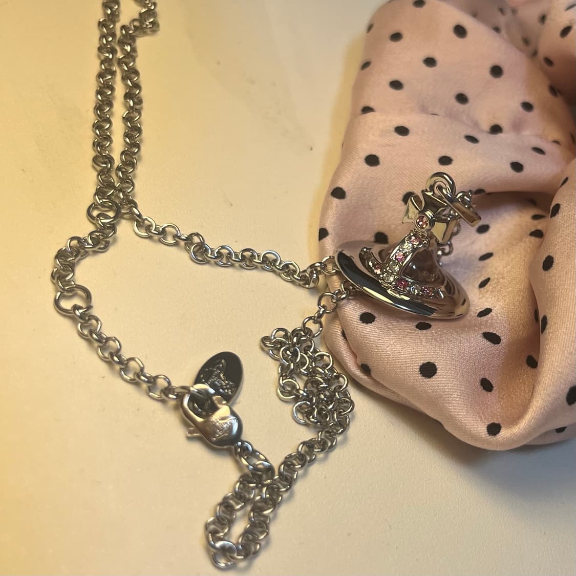 비비안웨스트우드 핑크 orb 목걸이 상품이미지6