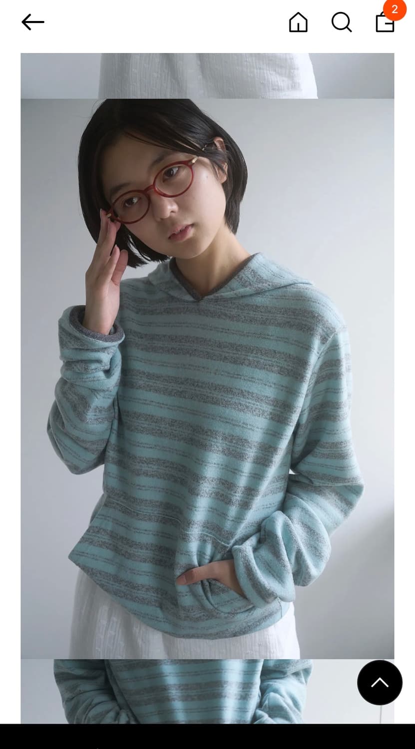 페스토 Stripe sweat hooded top tea 후드 상품이미지2