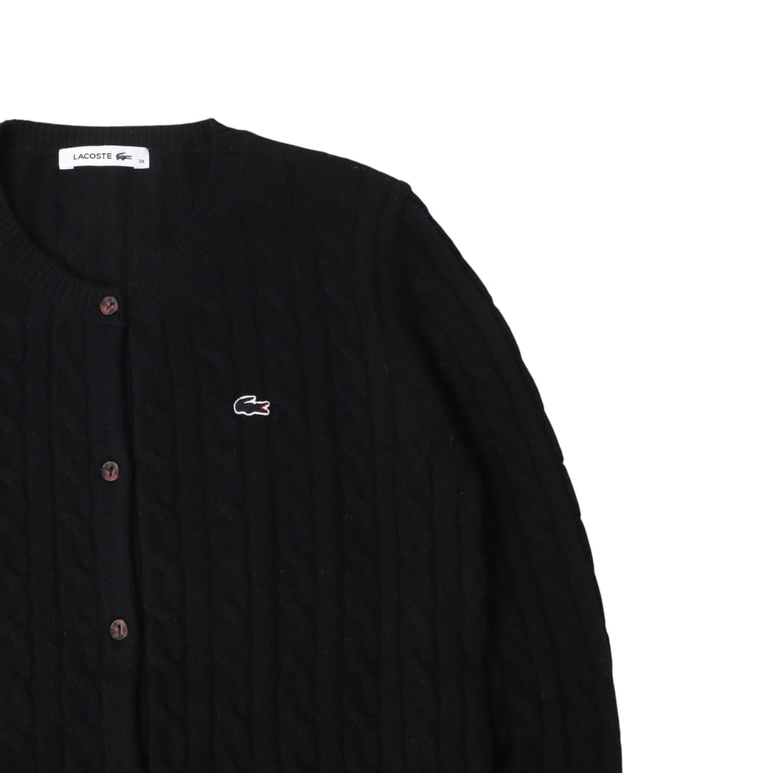 라코스테 블랙 울 케이블 니트 가디건 상품이미지3
