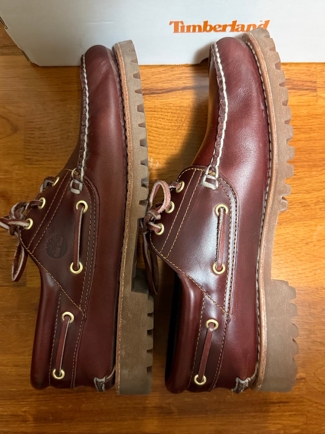 팀버랜드 남성 클래식 3아이 보트슈즈 버건디 상품이미지5
