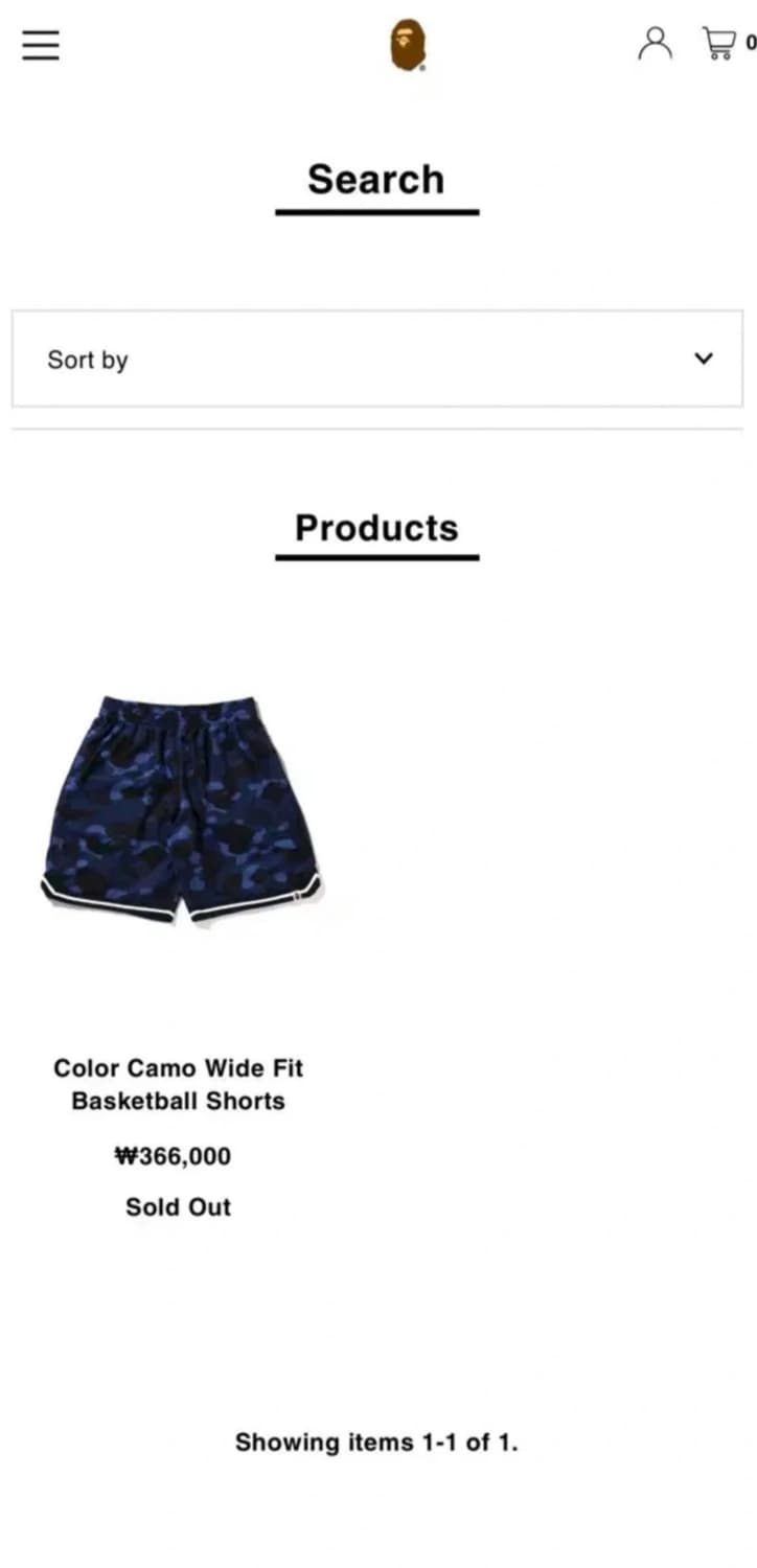 베이프 카모 반바지  상품이미지2