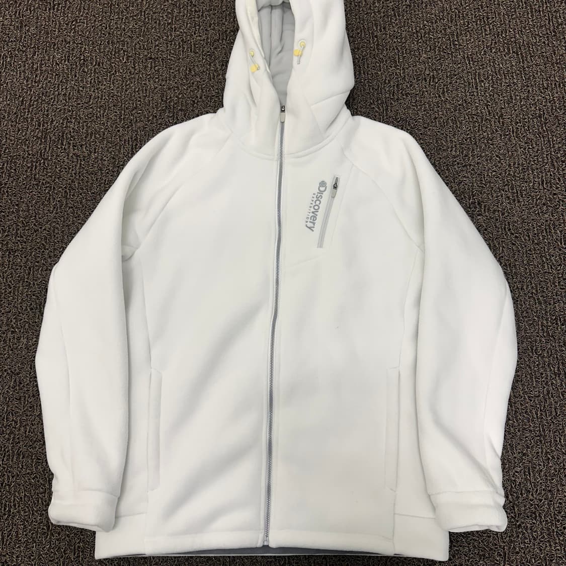 디스커버리 후리스 후드 집업 화이트 상품이미지1