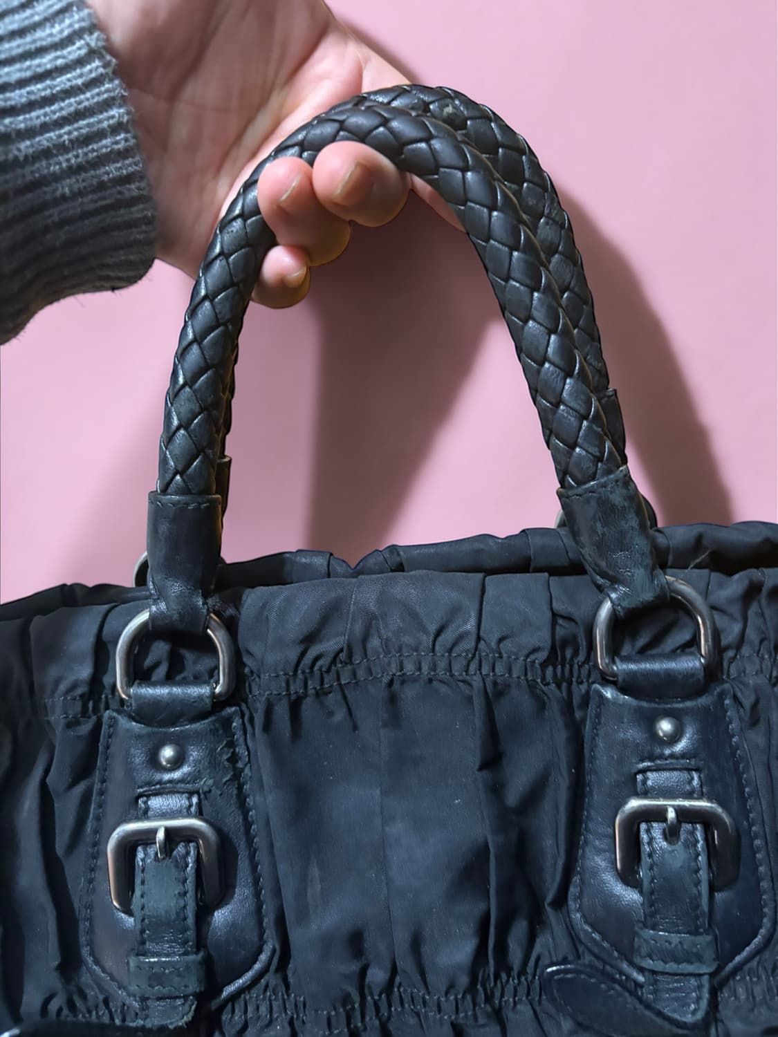 프라다 포코노 가죽 고프레 토트백 상품이미지10