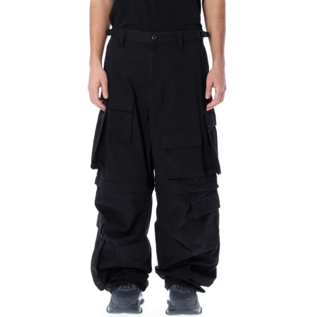 발렌시아가 22SS 멀티 비대칭 카고팬츠 블랙 48 상품이미지1