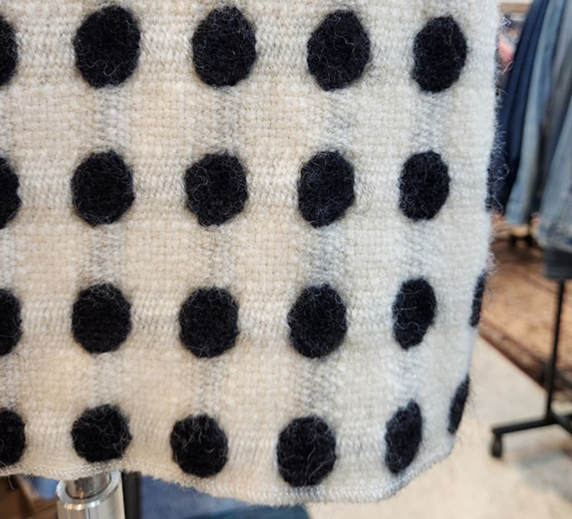 49AV junko shimada 도톰한 울 아이보리 도트 스커트 상품이미지4