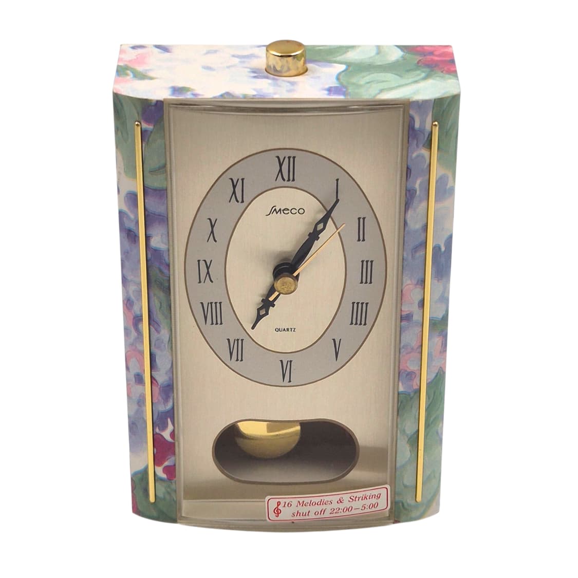 80s 레트로 플로랄 멜로디 쿼츠 탁상 시계 상품이미지1