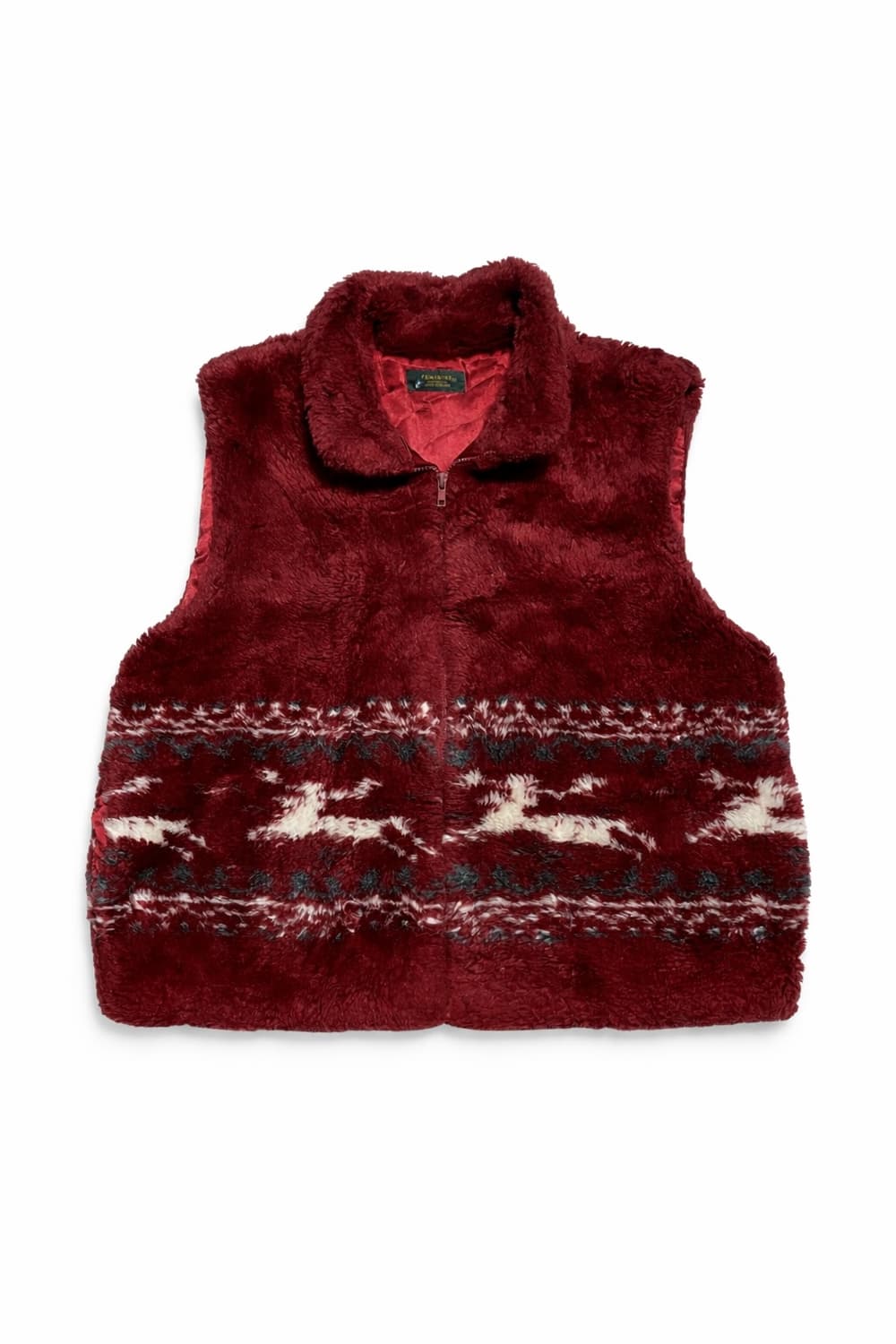 JPN 90s~00s 일본 빈티지 레드 노르딕 퍼 베스트 상품이미지1