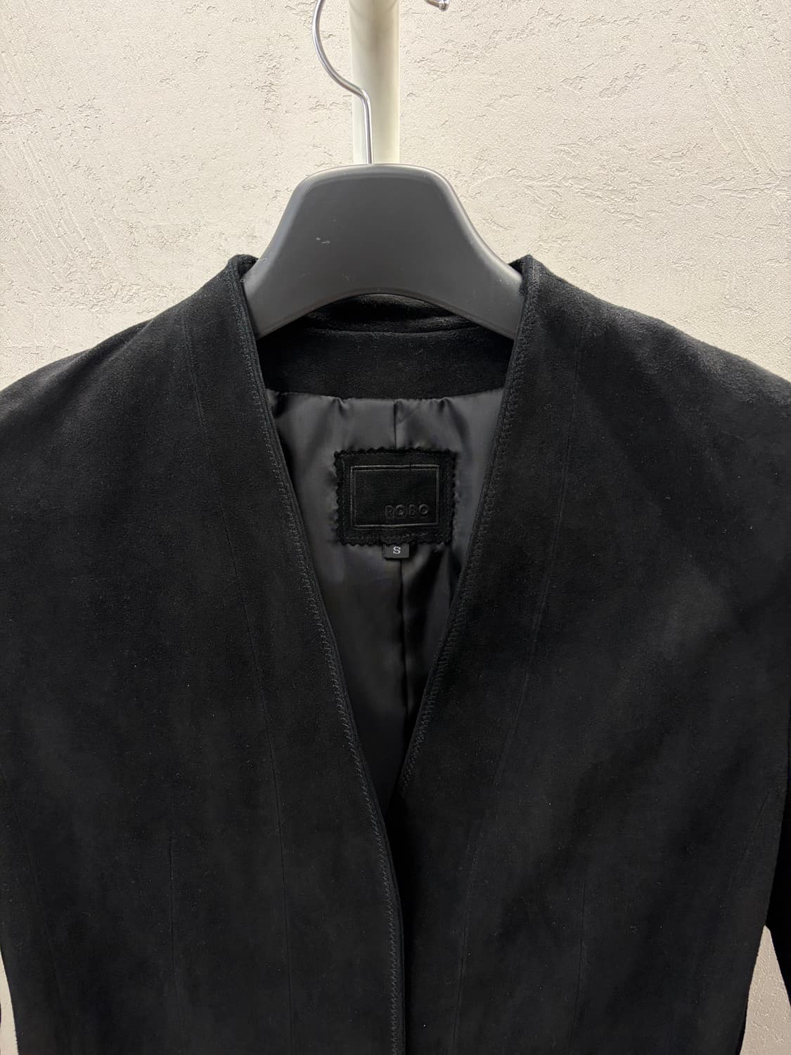 ROBO 블랙 스웨이드 벨트 코트 S 상품이미지3