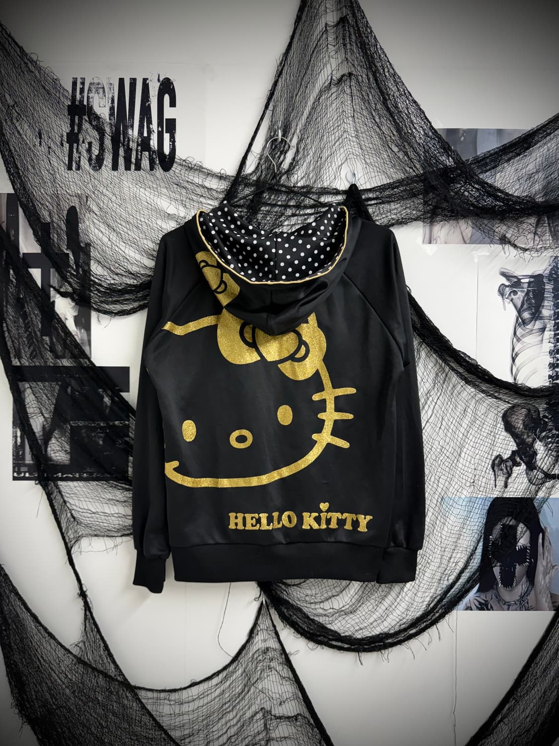 Hello kitty printing hood zipup 상품이미지3
