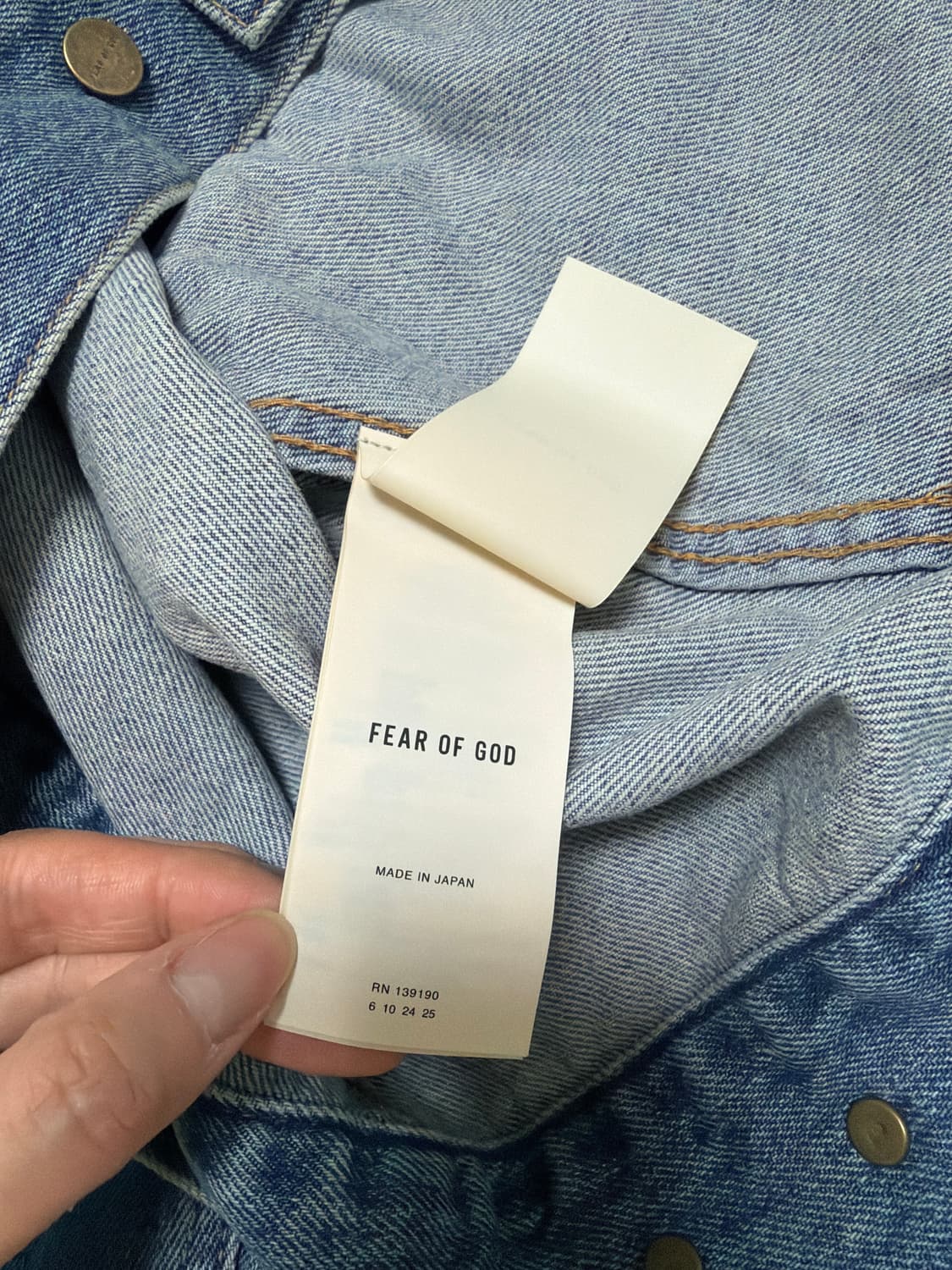 피어오브갓 시빌컬렉션 데님 트럭커 자켓 라이트 인디고 상품이미지6