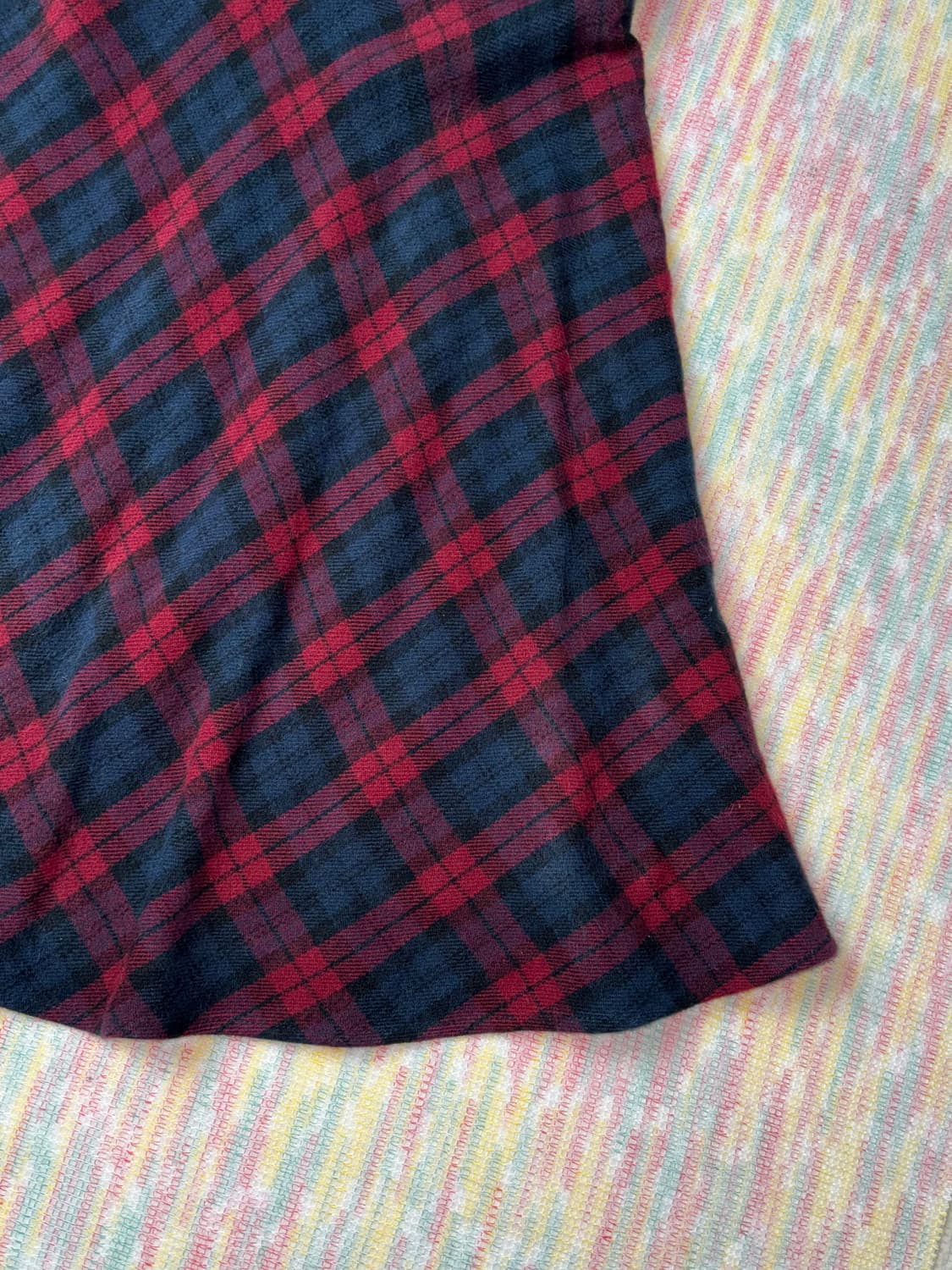 레드 체크 리본 포인트 스커트 상품이미지3