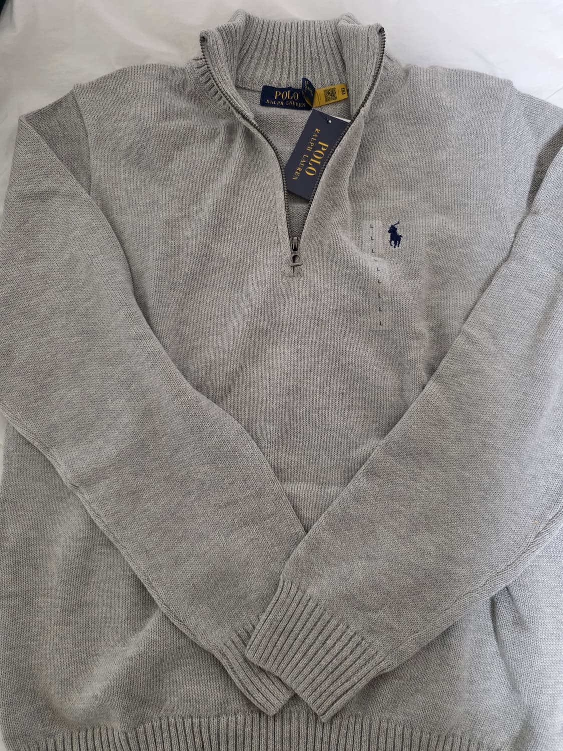 폴로 면 집업 그레이 L 상품이미지2