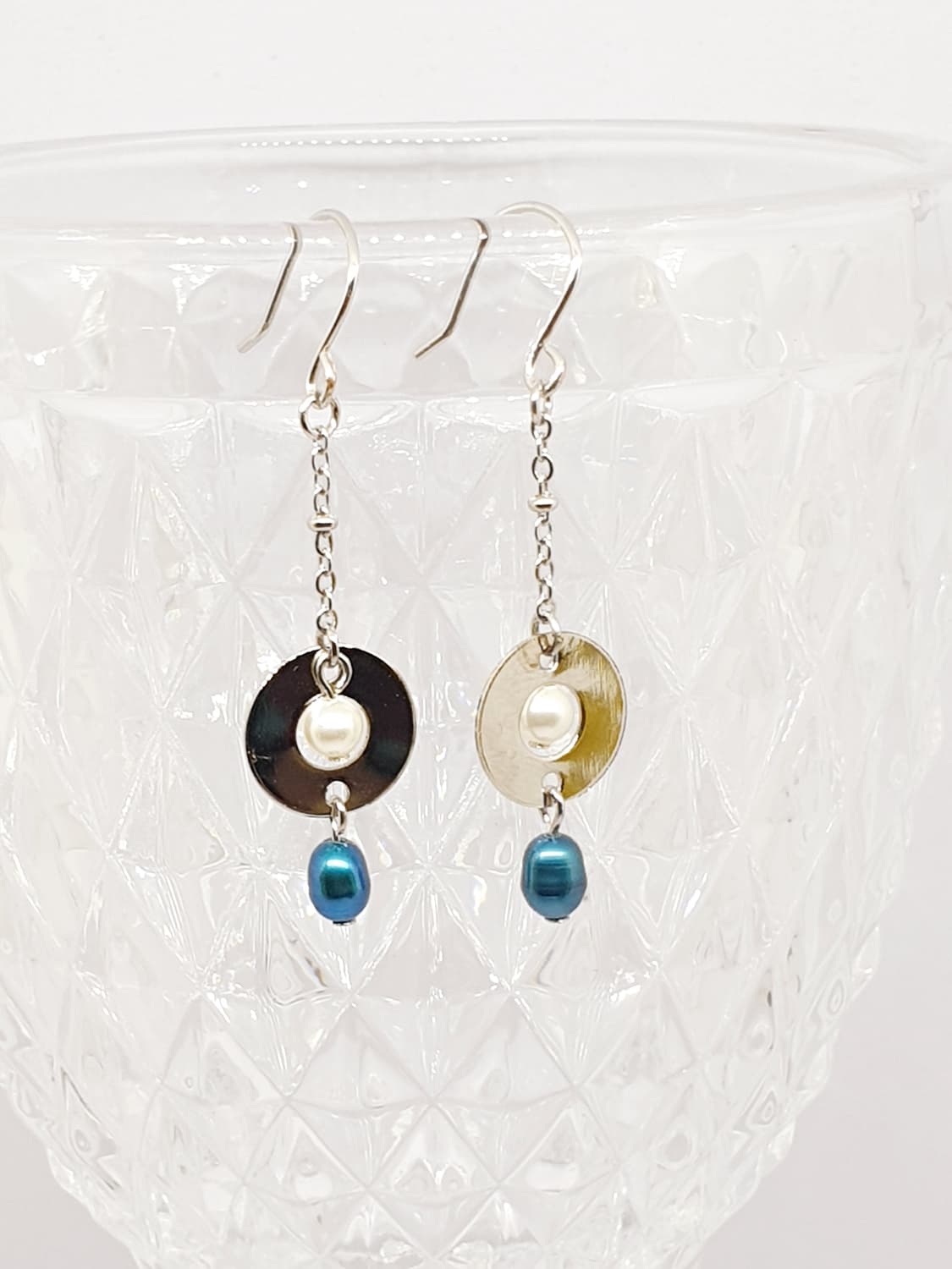 피콕블루 담수진주 귀걸이 상품이미지2