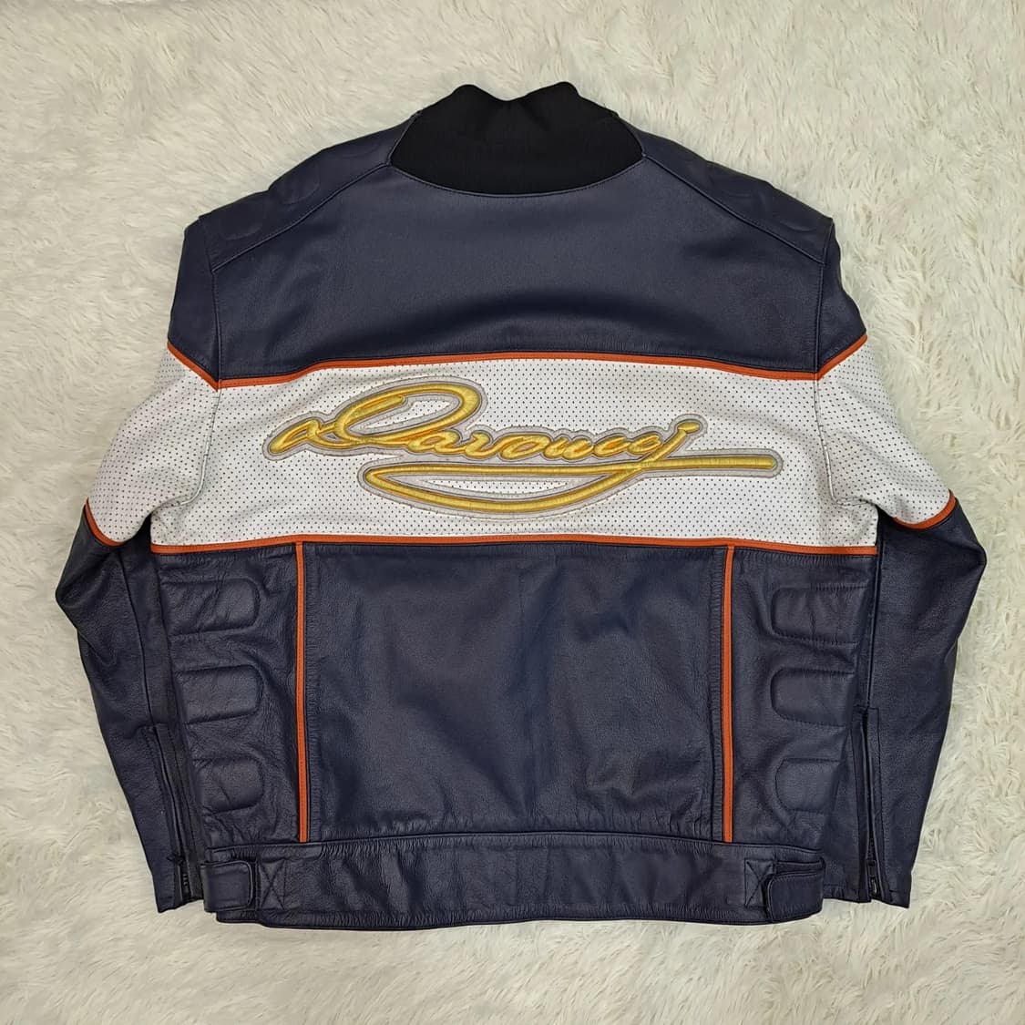 Davoucci 카우 레더 레이싱 자켓 상품이미지3