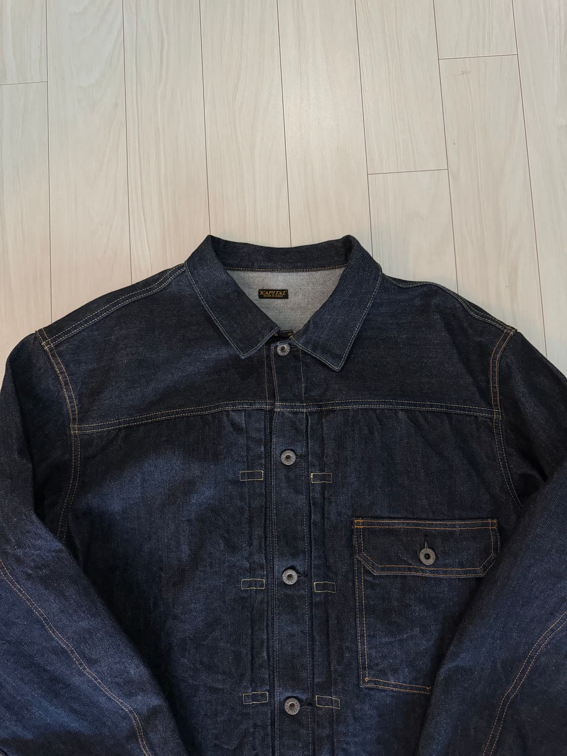 캐피탈 14온즈 데님 1st 원 워시 자켓 인디고 5사이즈 상품이미지3