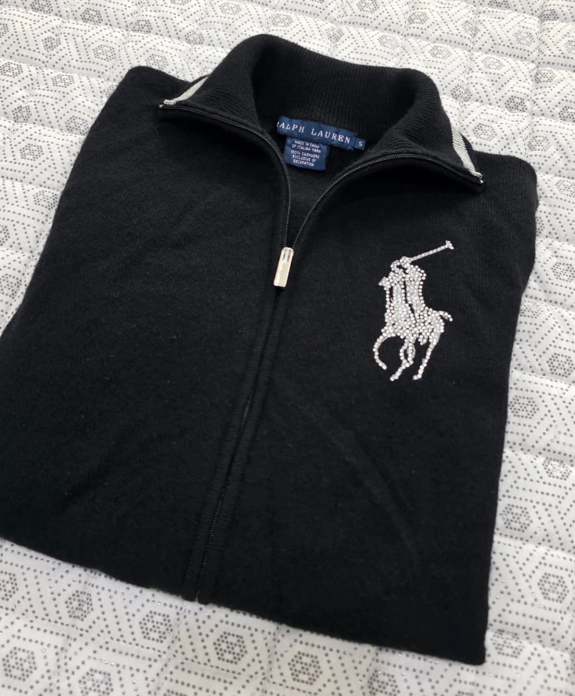 정품 폴로랄프로렌 큐빅 빅포니 블랙 니트집업 (여성 44-55초 상품이미지4