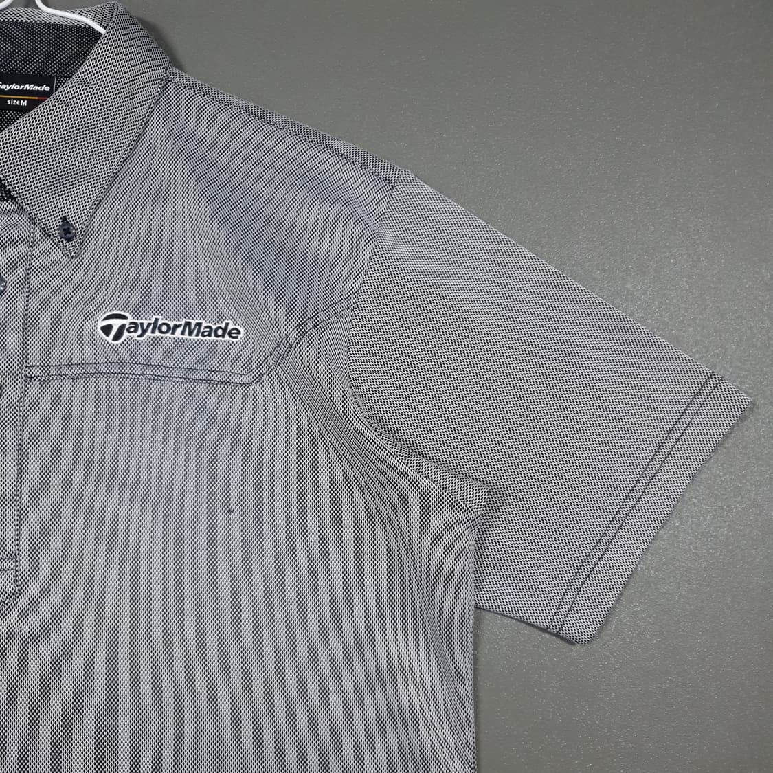 M (95) 테일러메이드 골프 버튼다운 반팔 카라티 폴로 셔츠 그레이 상품이미지2